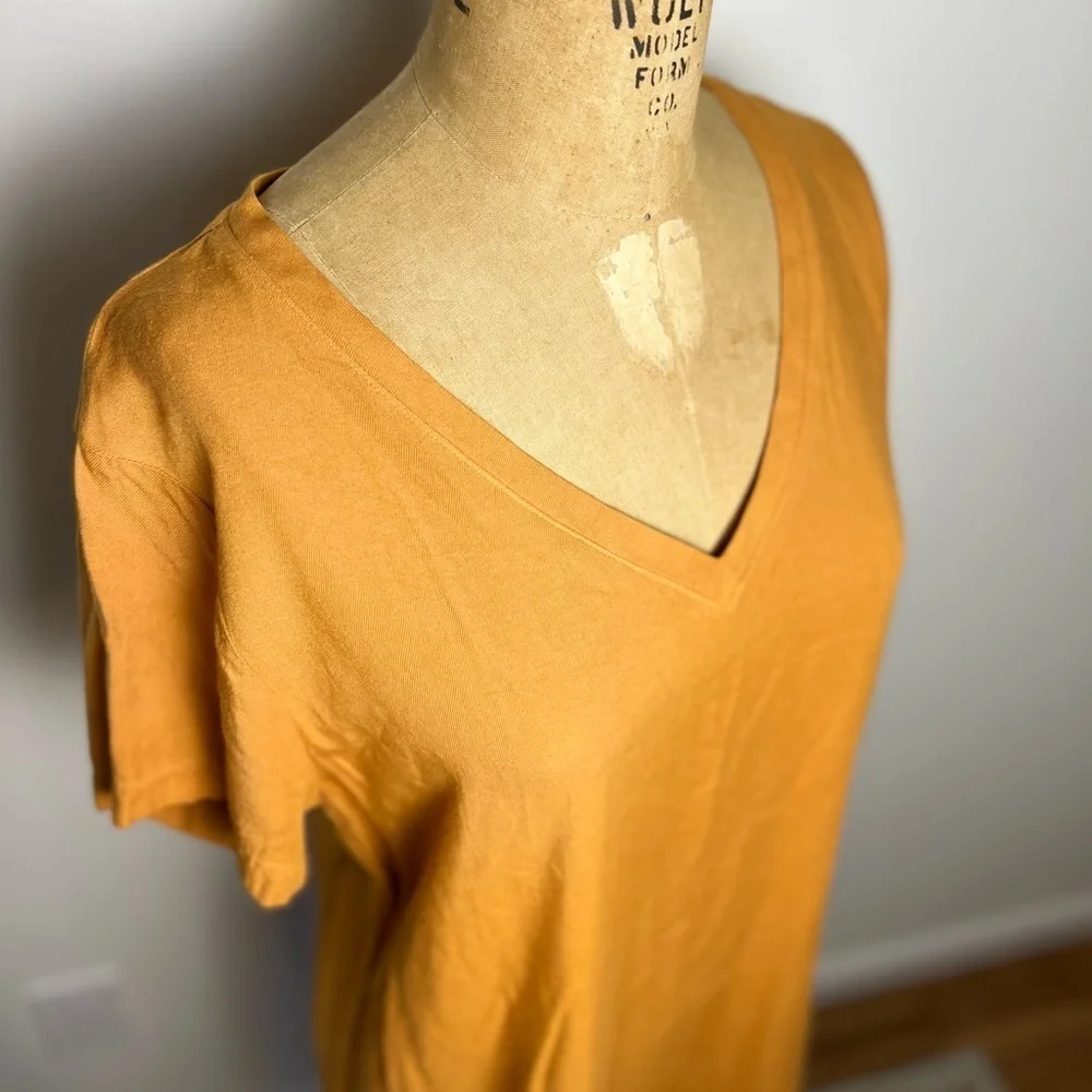 Anthropologie women’s mustard t-shirt dress cloth & stone large